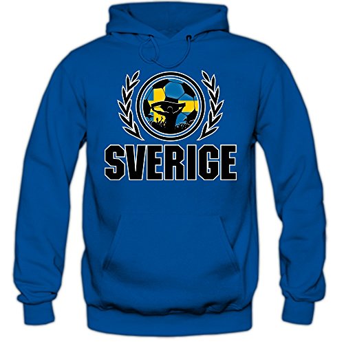 Schweden WM 2018 #2 Hoody | Fußball | Herren | Blågult | Trikot | Nationalmannschaft © Shirt Happenz, Farbe:Blau (Royalblue F421);Größe:L