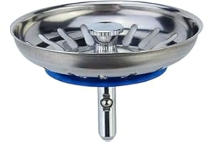 Minismus Tappo per Lavello 82 mm Universale - Tappo Lavello Cucina Perni 32 mm Inclusi - Tappi Lavandino Cucina - Filtro per Lavello Cucina - Acciaio Inox - Non si Intas