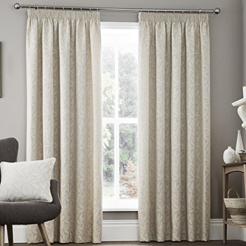Curtina - Valda - Ready Made Lined Pencil Pleat Curtains - 66"" Width x 72"" Drop (168 x 183cm), Nat Curtina - Valda - Ready Made Lined Pencil Pleat Curtains - 66"" Width x 72"" Drop (168 x 183cm), Nat