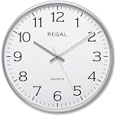 Regal 0250 SW İnce Silver G&uuml;m&uuml;ş &Ccedil;er&ccedil;eve Slim Sessiz Akar Ev Ofis Tipi Klasik Duvar Saati 30 Cm