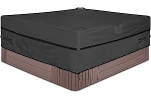 AXPQHL Cubierta De BañEra De Hidromasaje, resistente al agua resistente tela Oxford 600D Funda para Bañera de Hidromasaje Cubierta SPA, protección UV para al aire libre a prueba, negro(230*230*85cm)