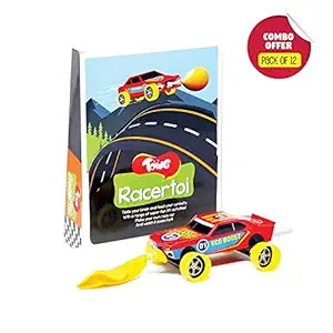 Toiing Racertoi Return Gift Combo: Pack of 12 DIY Balloon Powered Race Car for Kids, STEM Science Learning Project for 5-10 Year Old Kids