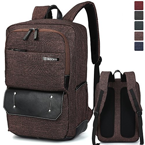 BRINCH Laptop Backpack Knapsack Rucksack Business Travel Hiking Shoulder Bag Student School College Backpack For 10 - 17.3 Inch Laptop / Notebook / Macbook / Chromebook / Tablet Computer,Jean Brown