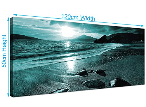 Modernes Design, Bilder von einem Strand bei Sonnenuntergang, Meer WANDBILD-türkis – 1079 Wallfillers ® - 3