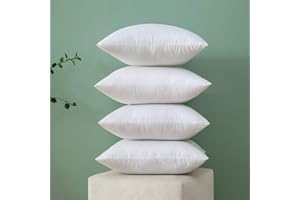 MIULEE Wkładki do poduszek 40 cm x 40 cm, poduszka dekoracyjna na sofę, łóżko, poduszka dekoracyjna, biała poduszka wypełniająca, kwadratowa poduszka wypełniająca, 16 x 16 poduszka 4-pak