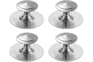 CcHhyyt 4 Stück Selbstklebende Griffe Schubladenknöpfe Schrankgriffe Edelstahlgriff Knöpfe aus Edelstahl griffe für küchenschränke Schrankschubladen zum Abziehen und Aufkleben ohne Bohren (Silber)