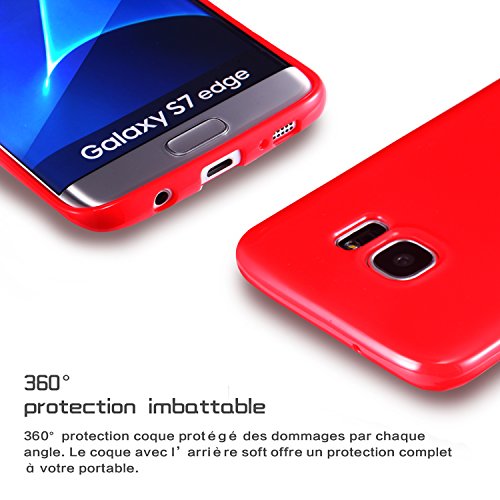 Funda para Samsung Galaxy S7 Edge extremamente fina resistente a ara azos con parachoques de gel TPU cubierta suave y protectora de silicona rojo oscuro Funda para Samsung Galaxy S7 Edge extremamente fina resistente a ara azos con parachoques de gel TPU cubierta suave y protectora de silicona rojo oscuro