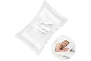 KRYOLITHM Set di 2 Federe in Seta per Cuscini Letto (50x80 cm) - Morbido e Setoso al tatto, Protezione per Capelli e Pelle, Chiusura a Busta - Eleganza e Comfort per Ogni Stagione