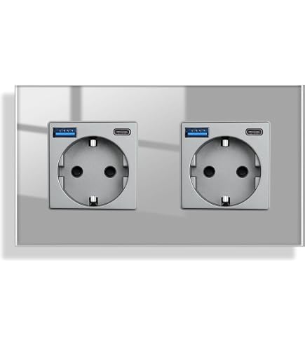 ARCELI Unterputz-Doppelsteckdose Mit 4 USB-Ports (max. 5V/2.1A) – 2 Schukosteckdosen, 16A, Für Wandmontage In Haus & Büro