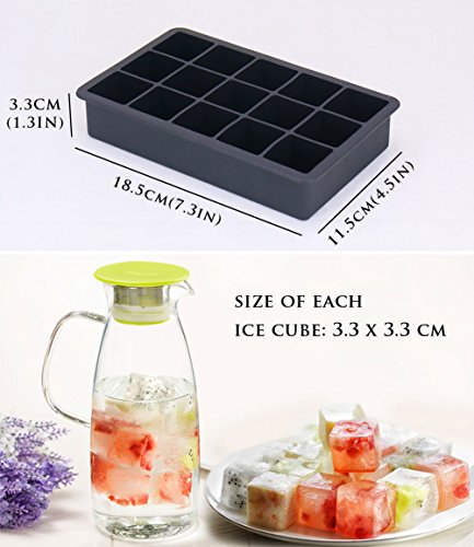 Joyoldelf Eis Würfel Behälter Eiswürfelform aus Silikon – Premium Food Grade Silikon Eisbehälter Formen, 1,3 Zoll Eiswürfelform – (3 Stück) – Schwarz - 7