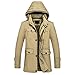 Produktbild Amphia Herbst und Winter Herrenmode Reißverschluss Abnehmbare Jacke Wintermantel Steppjacke,Outwear Slim Trenchknöpfe Reißverschluss Mantel(Khaki,XXXXXL)