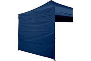 ABCCANOPY Sonnenwand für 3 x 3 m, gerades Bein, ca. 3 m Seitenwand (1 Panel) mit Tragebändern, Marineblau