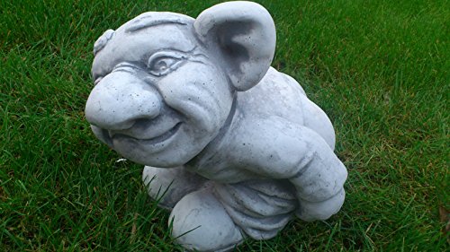 ST101015 Cooler Troll mit nackten Arsch „Leck mich!“ Gnom Wichtel Steinfigur - 2