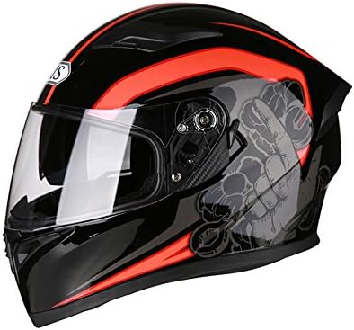 YRTK Helmet Male And Female Motorcycles Full Helmet-covered Type With Bluetooth Electric Car Four Seasons Unveiled Helmet Helmet Equipment,A-2XL(62-63cm)
