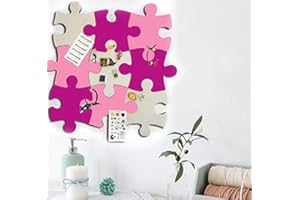 BESER LEE Felt Bulletin Board Cork Board Tiles, 9 pcs Wall Jigsaw Puzzle Shape Pin Eva Board Self Adhesive to Keep Photos Memos Display Board Pads Pictures Drawing Goals Notes Colorful Foam Wall Decorative