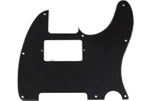 Musiclily 8 Otworów Pickguard Tele Humbucker Płyta Maskownica do Gitary Fender USA/Mexican Standard Telecaster typ Nowoczesnym, 1-warstwowy Czarny