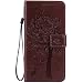 Produktbild iPhone 7 Plus / 8 Plus Hülle, WindTeco Blume Schmetterling Muster Folio PU Leder Flip Case Handyhülle Brieftasche Schutzhülle mit Stand Funktion und Kartenfächer für Apple iPhone 7 Plus / 8 Plus, Braun