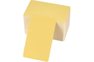 TOMOYUKI 150 sztuk pustych kartek papierowych, fiszki do zapamiętywania, puste karty do gry, karty z papieru kraftowego, wizytówki, papier do majsterkowania, nauki, zapamiętywania, kolor żółty, 8,9 x 5,2 cm