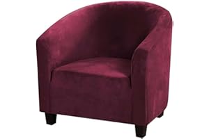 HOMECOVER Copripoltrona 1 Posto Elasticizato Copripoltrona Chesterfield Fodere Copripoltrona Velluto Copripoltrona Fodera Per Poltrona Per Hotel Salotto-vino rosso-Medium