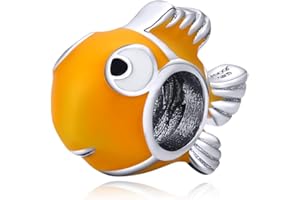 YASHUO Szczęśliwe zwierzęta oceaniczne, amulety, koraliki do Pandora, damskie koraliki, zawieszki ze srebra wysokiej próby 925, złota ryba, czerwone emaliowane zawieszki karpiowe dla niej, mamy, żony,