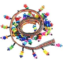 Sgerste Boho Stil Jacquard Band Farbigen Perlen Drop Fransen