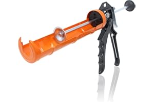 Amazy Pistola Selladora profesional de acero inoxidable – Pistola silicona para barras de 310 ml | Relación de empuje de 12:1