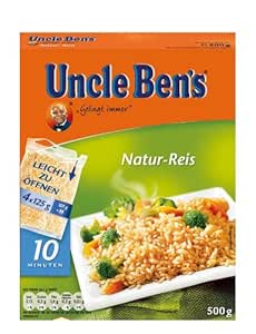 Uncle Ben's&reg; Natur-Reis 10-Minuten Kochbeutel, 4er Pack (4 x 500 g Karton)