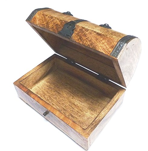 23S Truhe mit Schloss Holztruhe Schatzkiste Schatztruhe Geschenk Geburtstag Hochzeit Holzbox Deko - 3