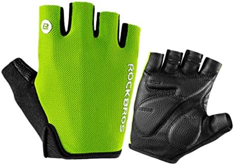 Su-luoyu Riding Fingerless Gloves Shock-proof Breathable Gloves Short Finger Mitts with Anti-Slip Grip for MTB and Road Cycling Gym Crossfit Weight Lifting Men and Women
