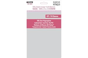 SLEEVE KINGS Lot de 110 pochettes pour cartes de qualité supérieure XXL Super Large (101,5 mm x 153 mm)