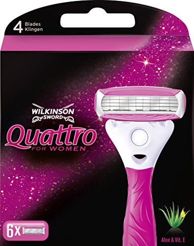 Wilkinson Sword Quattro Razor Blades for Women, Pack of 6