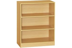 ‎VIDA DESIGNS Vida Designs Cambridge Bücherregal mit 3 Ebenen, niedrig, Eiche, Holz-Regaleinheit für Büro, Wohnzimmermöbel, 75 x 60 x 24 cm