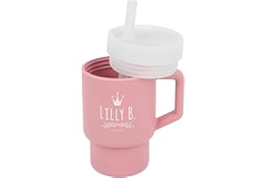 Lilly Belly Sippy Cup – Silicone Toddler Cup – BPA-Free Baby Cup Safe for Toddlers – Easy to Clean Toddler Water Bottle – Flexible Sippy Cup 12+ Months – Baby Straw Cup with Handle 8oz (250ml) – Pink