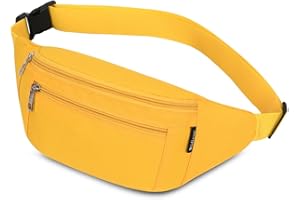 RIDIRUN Riñoneras Hombre Mujer Deportiva Bolsos Bandolera Bolsos de Gimnasio Ajustable, Bolsa para Entrenamiento al Aire Libre, Viajes, Casual, Correr, Senderismo Deporte, Concierto, Paseo de Perro (Amarillo)