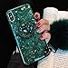 Price comparison product image iPhone 8 Plus Shiny Ring Stand Case with Fur Ball,Aulzaju iPhone 7 Plus Super Bling Beauty Soft TPU Air Cushion Sparkle Case Cover for iPhone 7 Plus for Girls Wom(iphone 8 plus/7 plus 5.5 inch, Green)