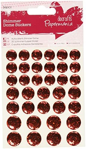 PapermaniaShimmer Dome Stickers - Red - 36 Pieces