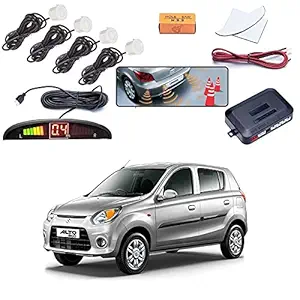 Olmeo Reverse Car Parking Sensor Led Display White for Maruti Suzuki Alto 800