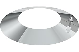 TECNOVIS Schornstein Wetterkragen/Wandblende/Wandrosette aus Edelstahl für einwandige Schornsteine, Durchmesser 130 mm