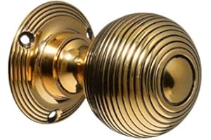 EUROART Reeded Mortice Door Knobs in Various Finishes (Polished Brass)