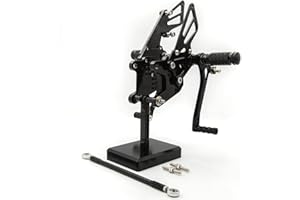 NICEDOLL CNC ZX10R 06-10 Repose-pieds réglable moto, pédale de repose-pieds pour Ninja ZX10R ZX 10R ZX-10 2006-2010 Black