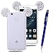 Produktbild Huawei P9 Lite Strass Hülle, Yokata Weiche TPU Silikon Cover Diamant 3D Mouse Ear Design Bling Durchsichtig Schutz Glitzer Clear Klar Transparent Case Cover Back Handytasche + 1 * Stylus Pen + Lanyard Strap x 1