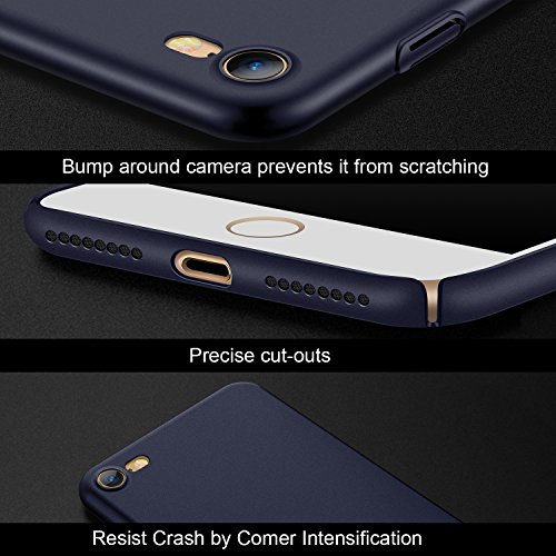 iPhone 8 Case, iPhone 7 Case, HUMIXX Slim Fit Skin Cover with Matte Finish Coating Anti-fingerprint Anti-scratch Protective Hard Case Cover Shell for iPhone 8/ iPhone 7 [Skin Series] (Blue)