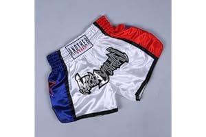 babominimer Short de combat unisexe pour Muay Thai, kickboxing, matériau respirant, pour boxe, MMA, kickboxing, entraînement et lutte (XL blanc)