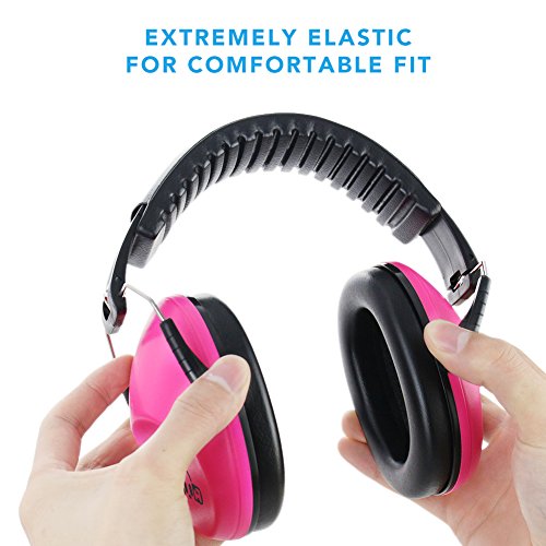 Kinder Kapselgehörschutz, Gehörschutz für Kids/Baby, NRR 26dB/SNR 30dB von Fnova ,Größe stufenlos verstellbare Kopfbügel Ohrenschützer für Kinder,extrem leicht und weich Baby/Kids Ear Muffs gehörschutzes für das Fest Konzert oder Feuerwerk(Rosa) - 3