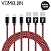 Produktbild iPhone Ladekabel Lightning Kabel, [10FT-3Pack] Verwicklung frei Nylon geflochten Kabel IPhone USB Ladekabel Kompatibel mit iPhone 7/7 Plus/6S/6 Plus, SE/5S/5, iPad, iPod Nano 7-[Rot + schwarz]