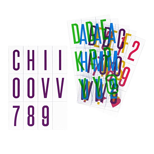 Preisvergleich Produktbild kwmobile Einschubplättchen Set A4 Lichtbox - 105 bunte Plättchen Buchstaben Zahlen Symbole Ergänzungsset - LED Lightbox Leuchtkasten Erweiterung