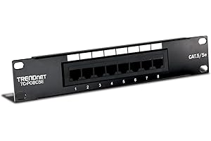 ‎TRENDNET TRENDnet TC-P08C5E 8-Port Kat5/5e Ungeschirmtes Patchpanel, 10 Inch breit, 8 x Gigabit RJ-45 Ethernet Ports