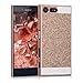 Price comparison product image kwmobile Case for Sony Xperia X Compact - Shockproof Protective Bling Glitter Sparkle Hard Back Cover - Rose Gold White