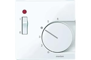 Schneider Electric Merten 534825 Zentralplatte für Raumtemperaturregler-Einsatz mit Schalter, aktivweiß glänzend, System M, Made in Germany