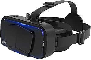 POHOVE VR Headset 3D VR Glasses Virtual Reality Headset Support 360°Panorama Large Screen An-ti Bluelight Adjustable Pupil Distance Preven-t Fatigue Goggles for Movies Games(Black)